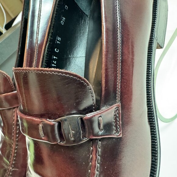 Ferragamo - Oxblood Leather Slip-On Loafers main image 13